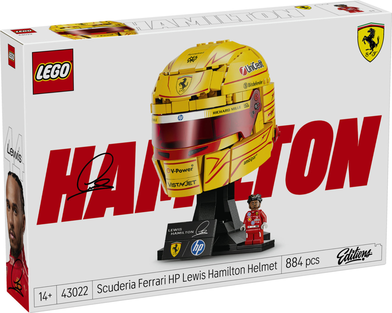 LEGO Editions 43022 Casco Di Lewis Hamilton Scuderia Ferrari HP, Con Minifigure F1 Da Collezione, Regalo Ragazzi E Fan 14