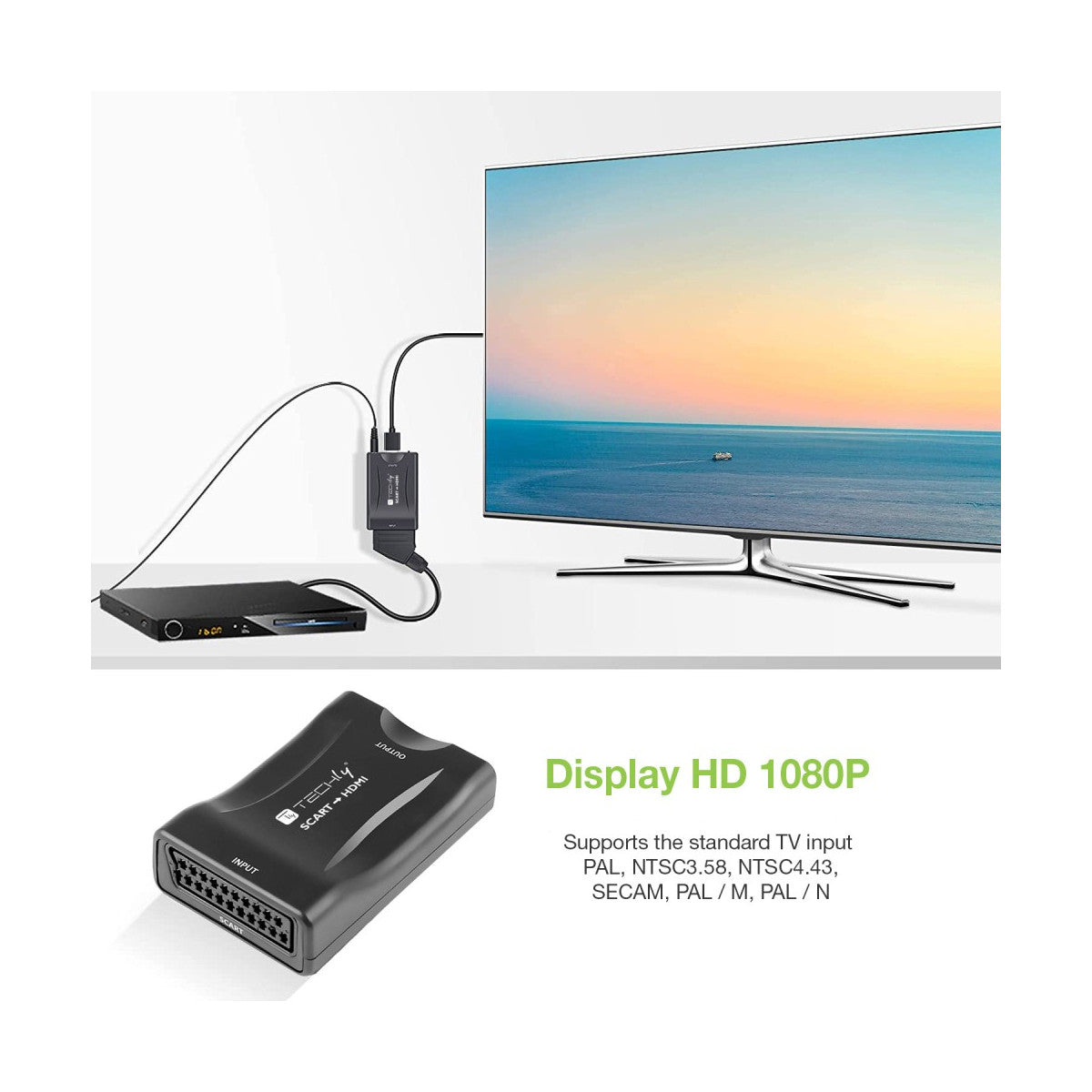 Techly IDATA SCART-HDMI3 convertitore video 1920 x 1080 Pixel