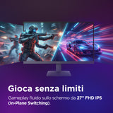 Lenovo LOQ 27-10 - Monitor Gaming 27" IPS Flat FHD 1920x1080 0 200Hz 0.5ms - AMD FreeSync Premium VESA AdaptiveSync 2xHDMI 2.1 1xDP 1.4 - Stand Tilt Cavo DP incluso