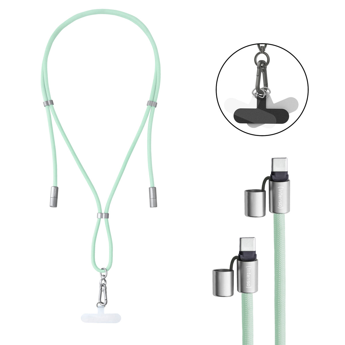 Intenso Handykette als Lade- Datenkabel USB-C bis 1,65m grün cavo USB USB C Verde