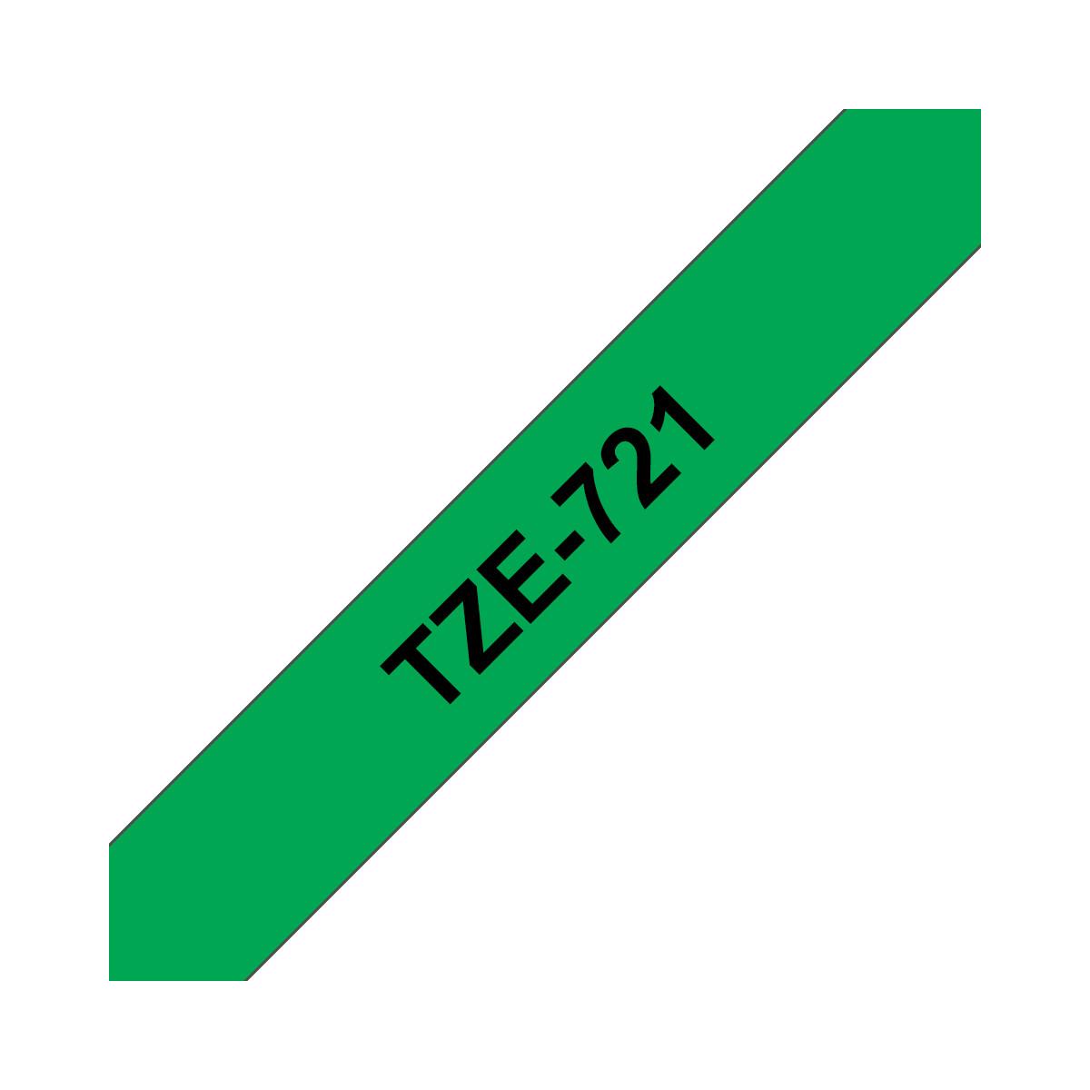 Brother TZE-721 nastro per etichettatrice Nero su verde