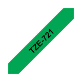 Brother TZE-721 nastro per etichettatrice Nero su verde