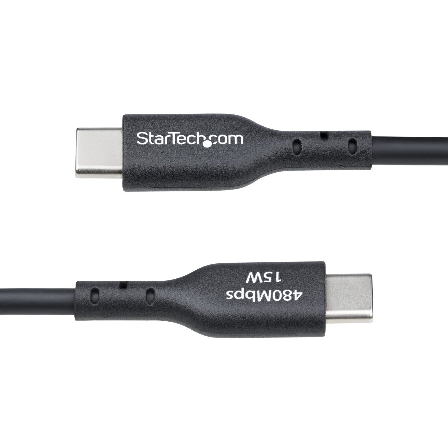 StarTech.com Cavo di ricarica USB-A a USB-C da 15cm, Cavetto di ricarica e sincronizzazione USB 2.0 3A, rivestimento in TPE - Nero