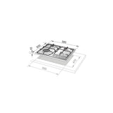 De Longhi IF 46 ASDV SP N Piano Cottura Da Incasso 58 cm Gas 4 Fornelli Acciaio Inossidabile