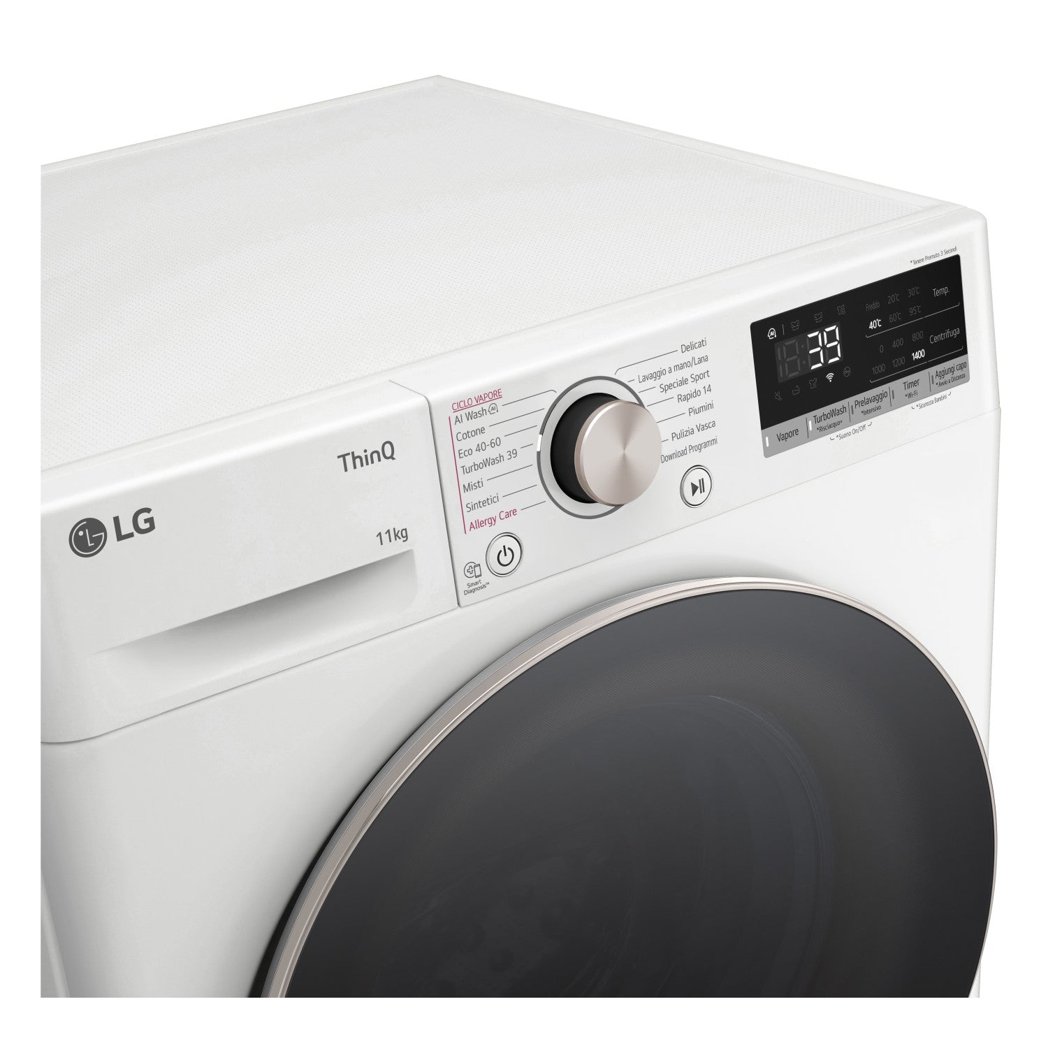 LG F4R7011TSWG Lavatrice 11kg AI DD Classe A 1400 giri TurboWash Vapore Bianco