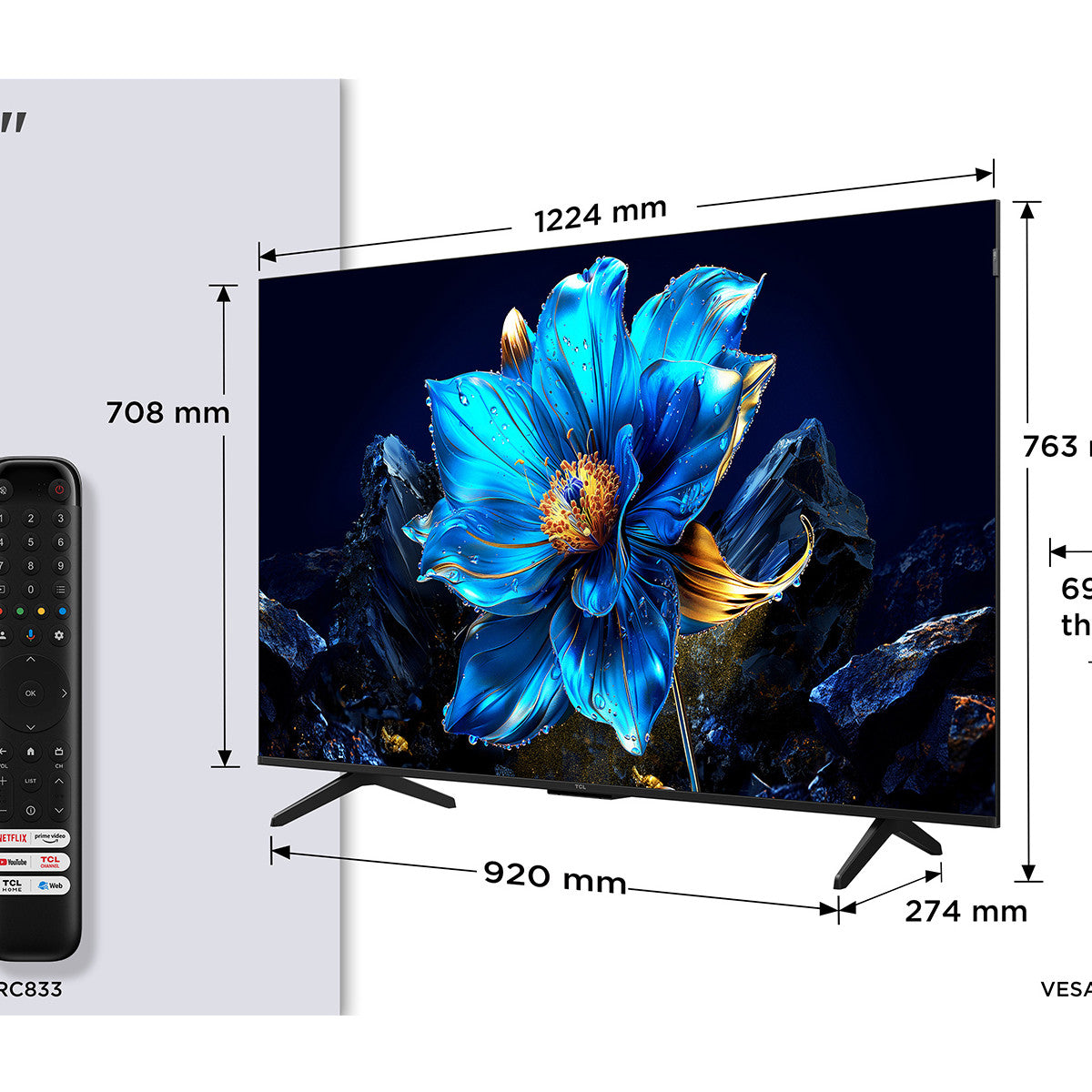 TCL P79K Serie Smart TV QLED 4K 55" 55P79K, Dolby Vision - Atmos, HDR10 , Google TV