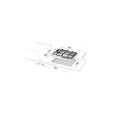 De Longhi FFA 46 ASDV piano cottura Acciaio inox Da incasso 60 cm Gas 4 Fornelli
