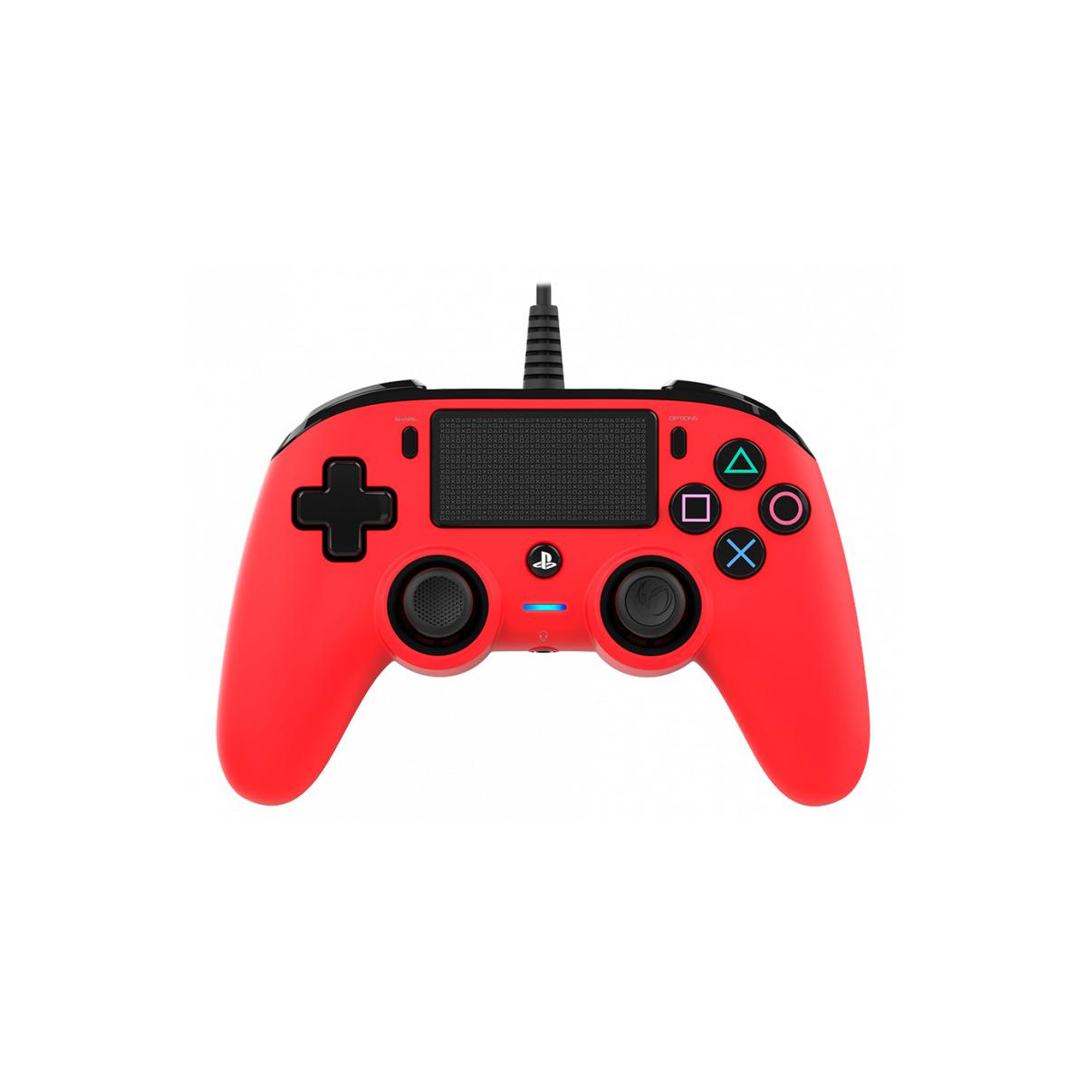 Nacon PS4OFCPADRED Compact Controller PS4 Ufficiale Sony PlayStation, Rosso