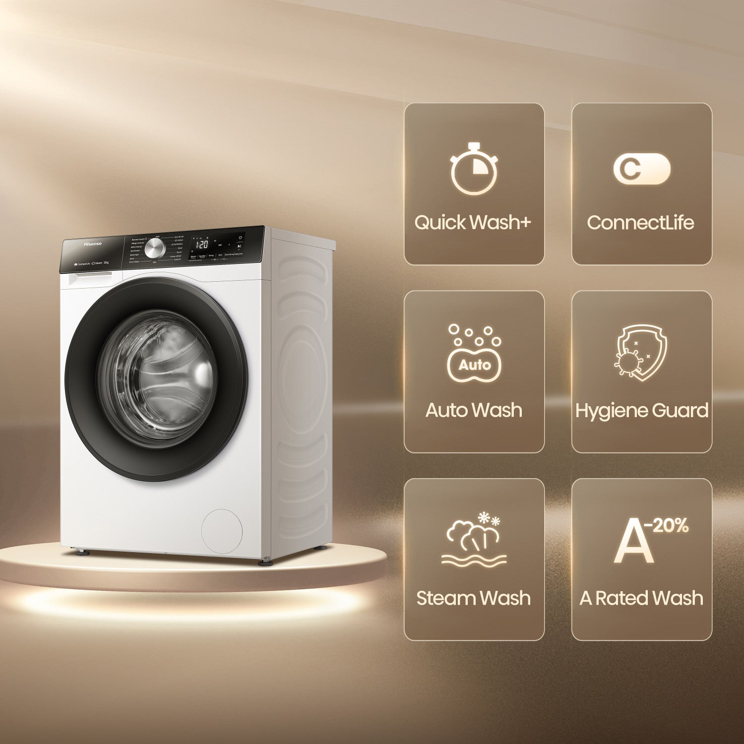 Hisense WF3S1243BW3 lavatrice Caricamento frontale 12 kg 1400 Giri min Bianco