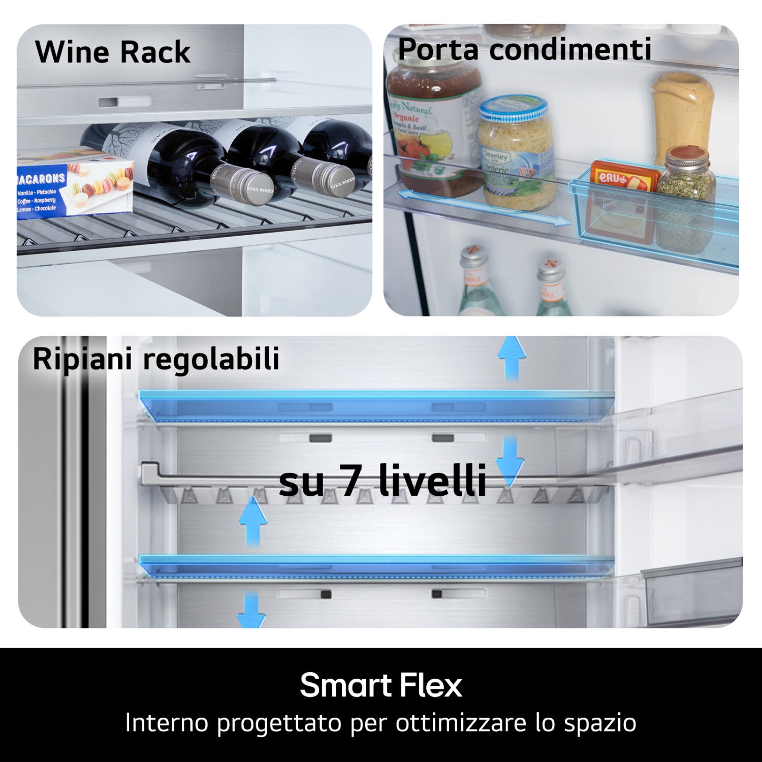 LG GBBW322DPY Frigorifero combinato Fit Max 70cm, Classe C, 465L, AI Fresh, Prime Silver
