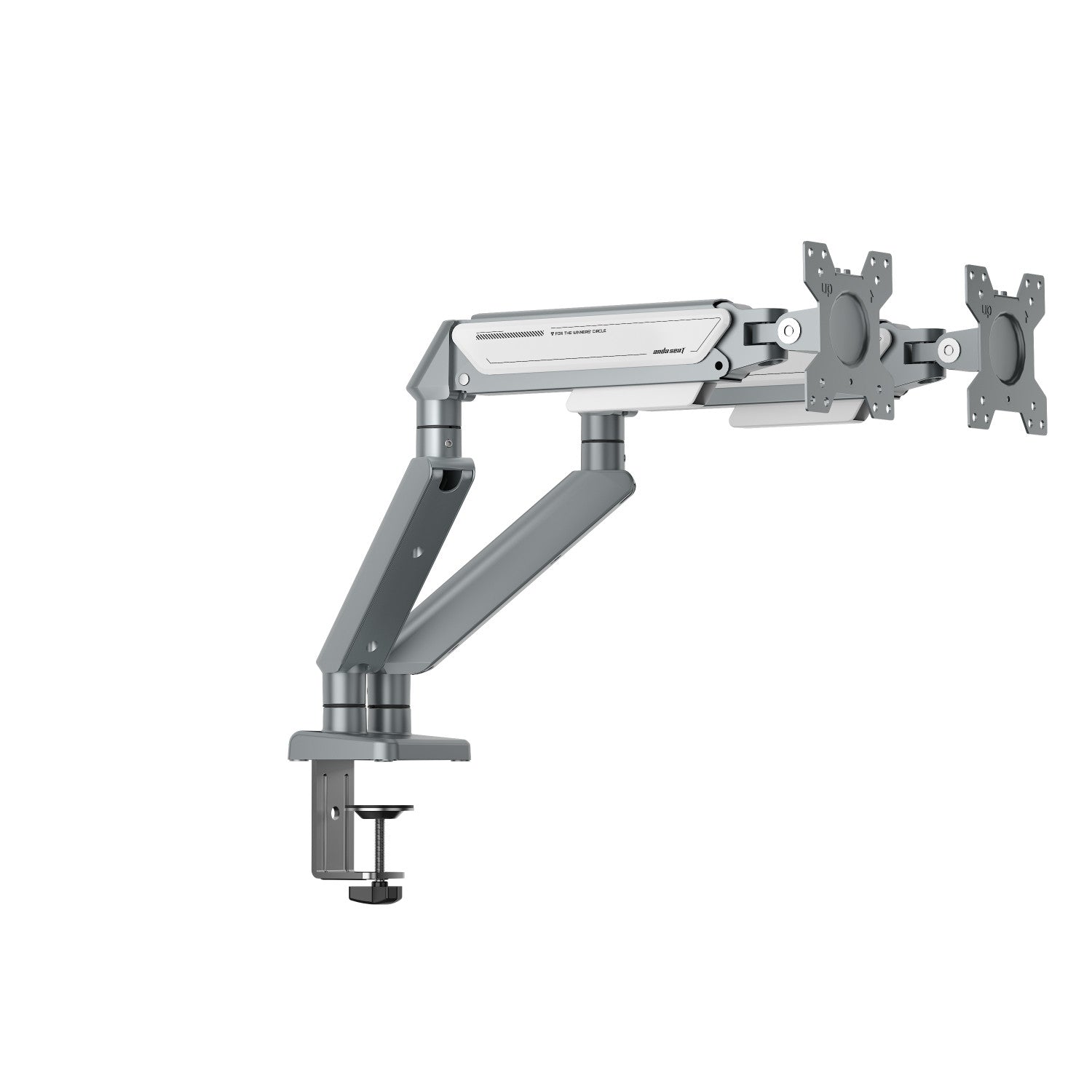 Anda Seat Stealth II Duo 81,3 cm (32 pollici) Scrivania Argento, Bianco