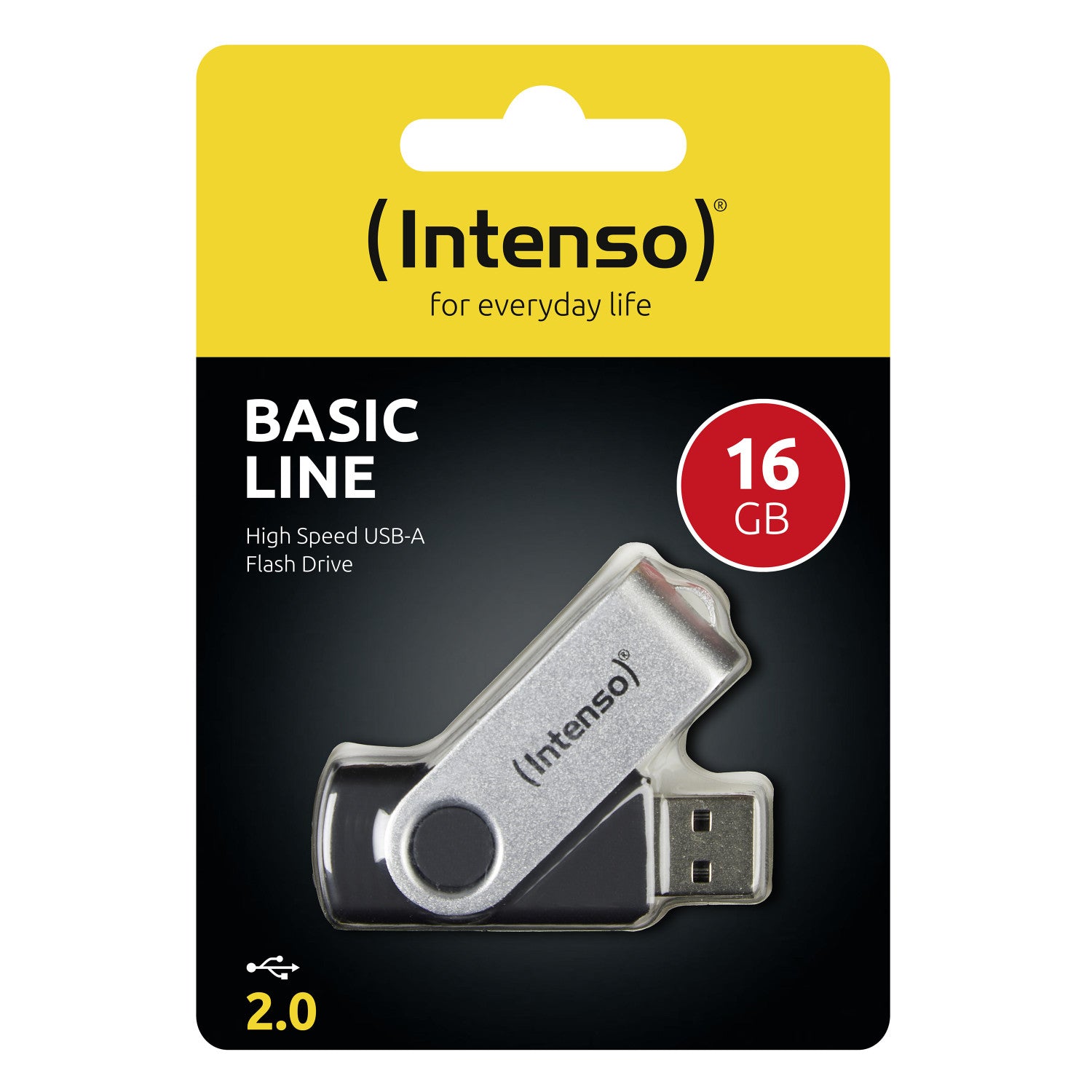 Intenso Basic Line unità flash USB 16 GB USB tipo A 2.0 Nero Argento