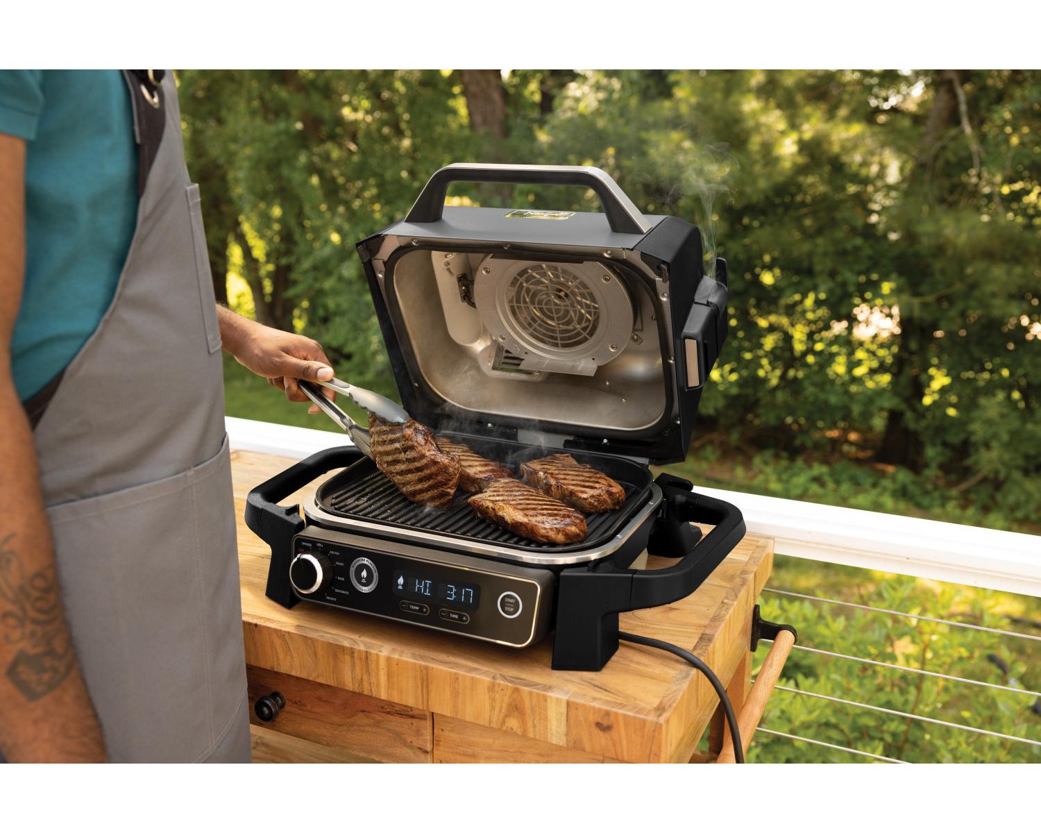 Ninja Woodfire OG701EU Barbecue elettrico con affumicatore integrato Grigio