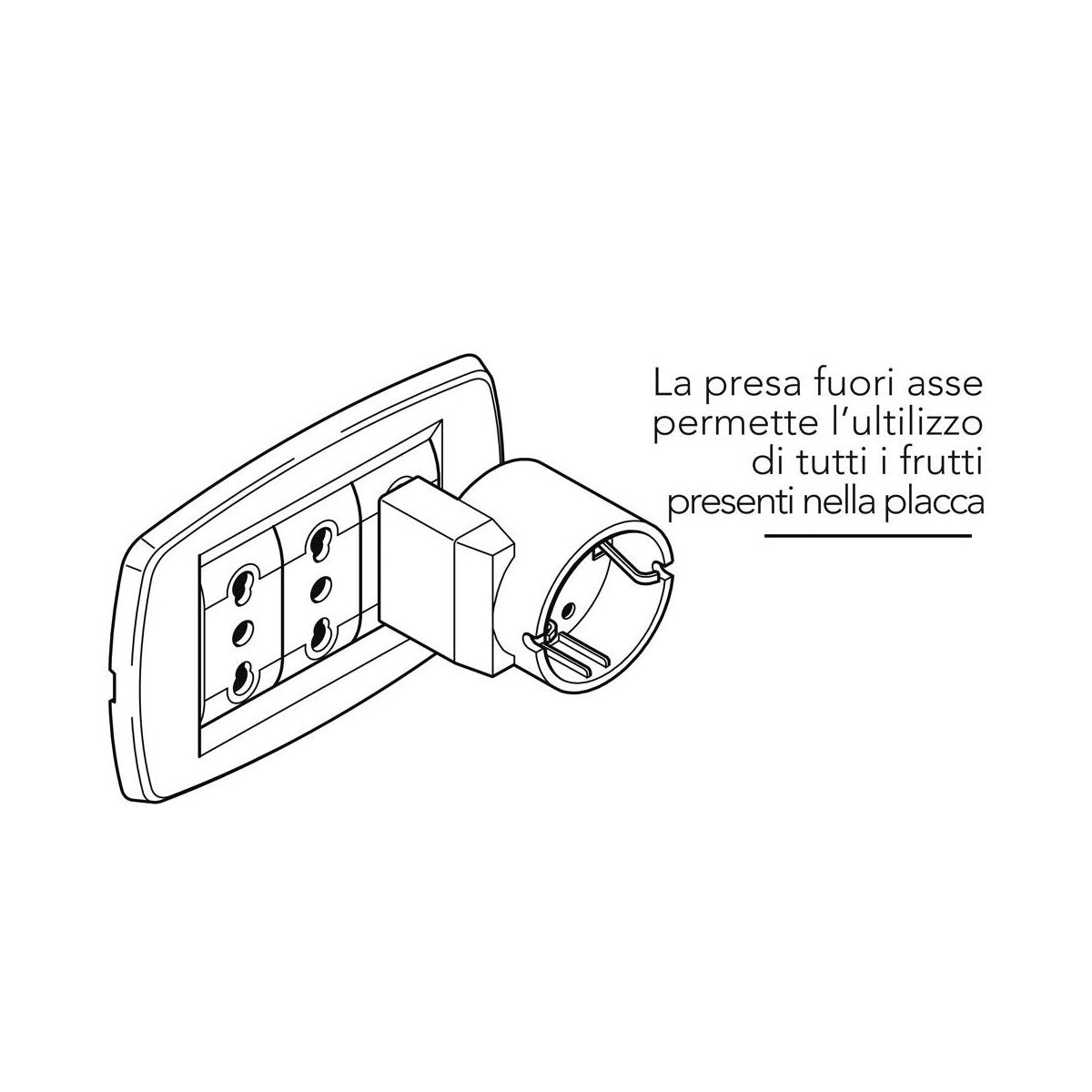 Poly Pool Adattatore Salvaspazio PP2233 Spina 10A 2P T e Presa Schuko Standard Tedesco Bianco
