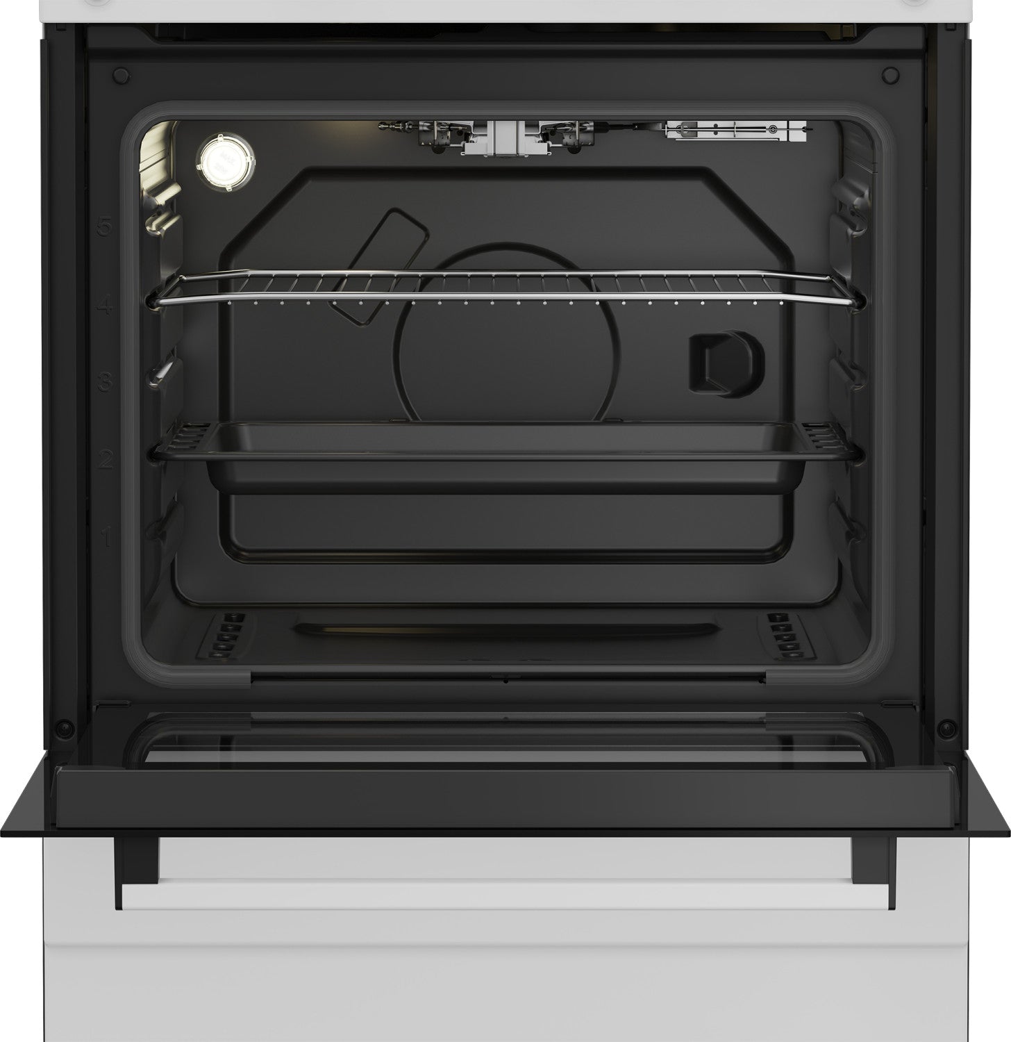 Beko Cucina Forno a Gas,coperchio in metallo, ventilazione tangenziale, Classe A, Bianco