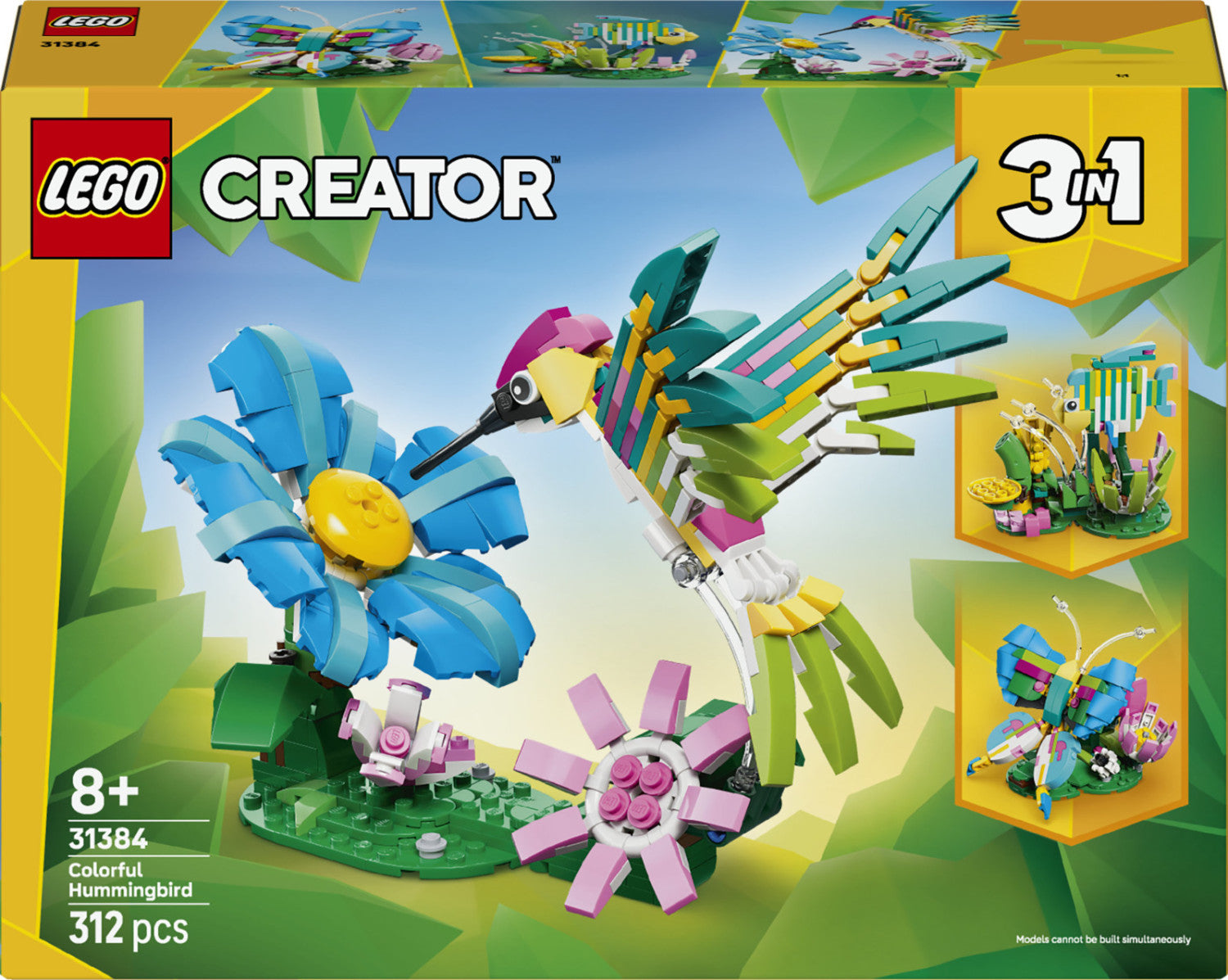 LEGO Creator 3 in 1 Animali Selvatici Colibrì Variopinto 31384 312 pezzi 8