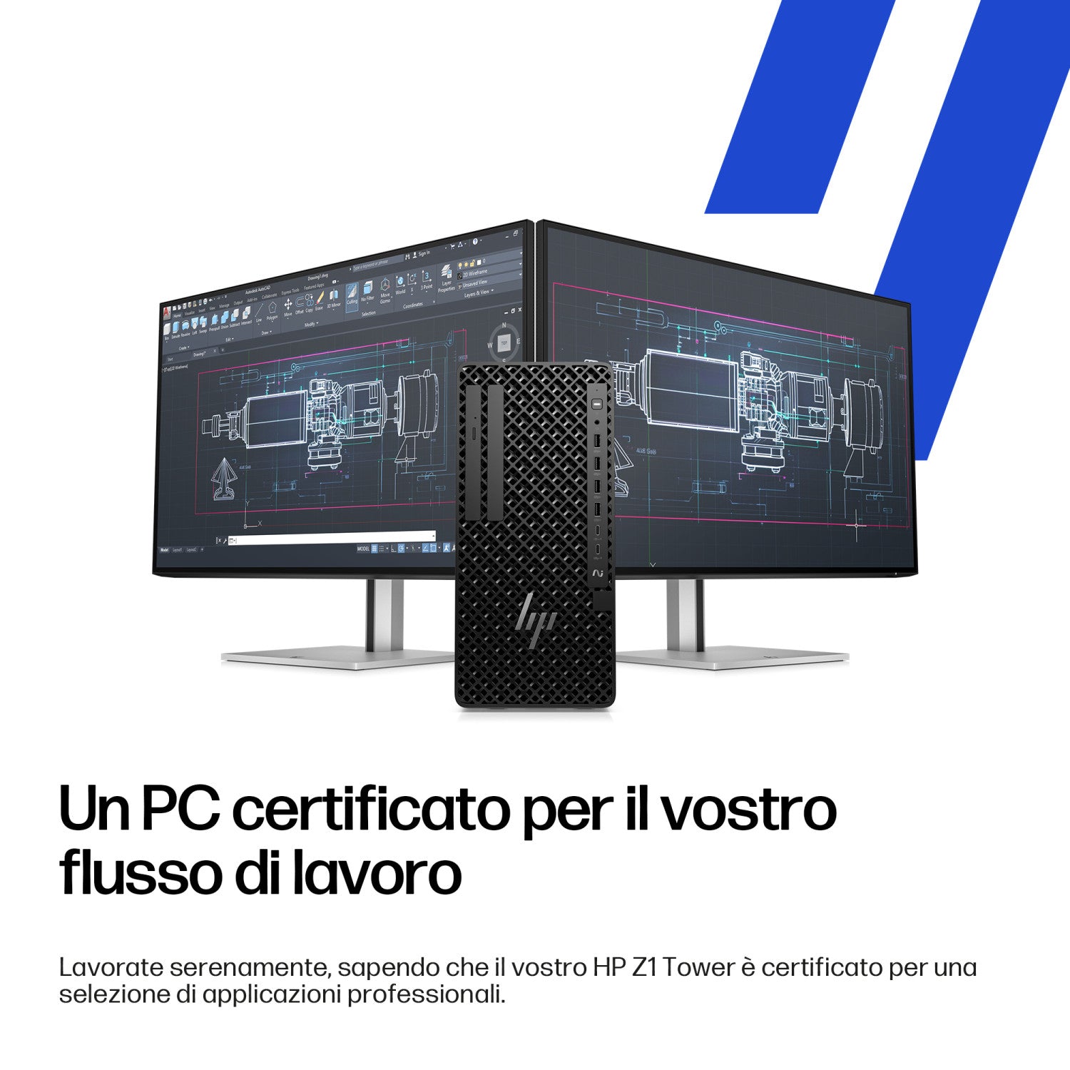 HP Z1 Tower G1i Desktop PC Wolf Pro Security Edition Intel Core Ultra 9 285 32 GB DDR5-SDRAM Windows 11 Pro Stazione di lavoro AI Workstation, AI PC