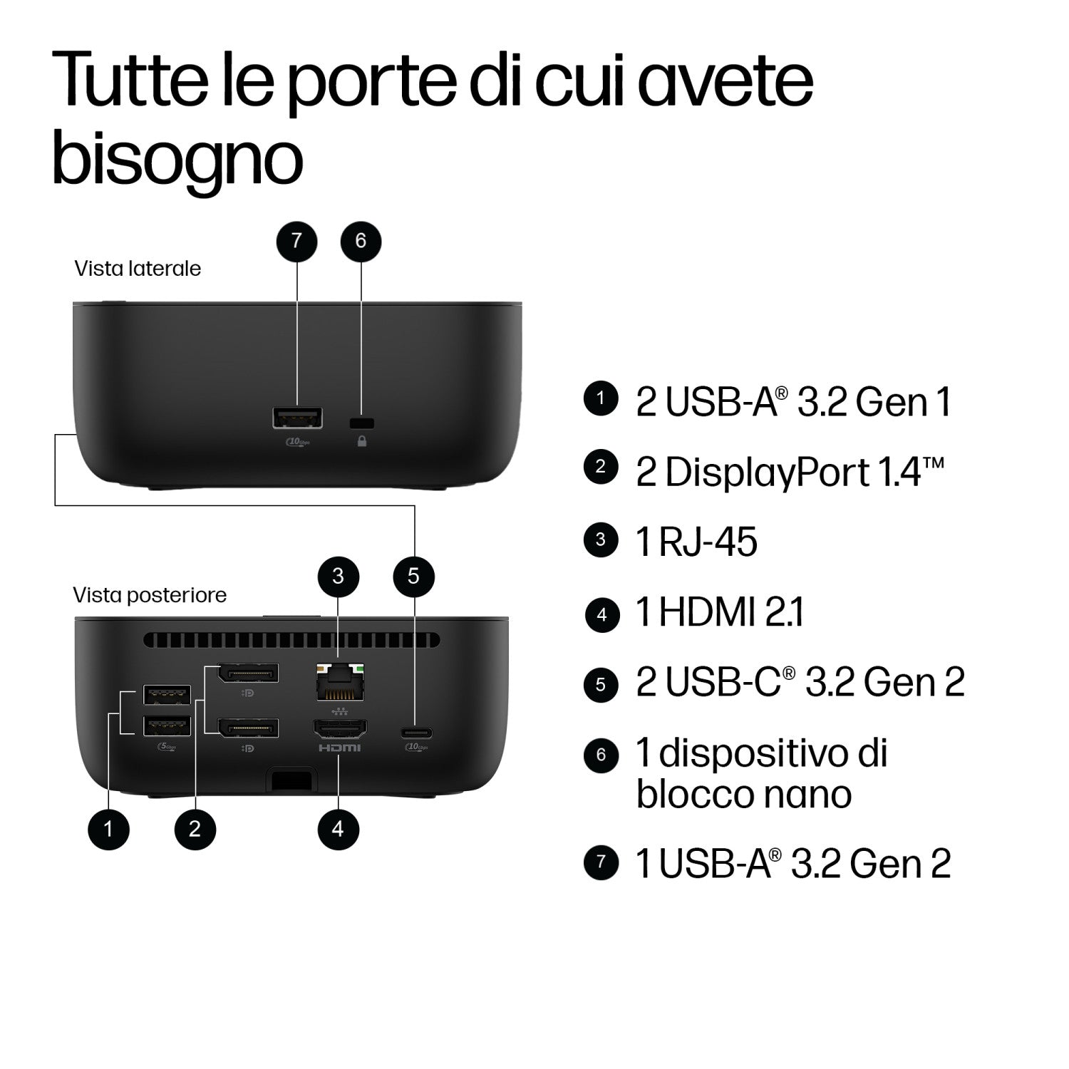 HP Dock USB-C 100W G6 Nero