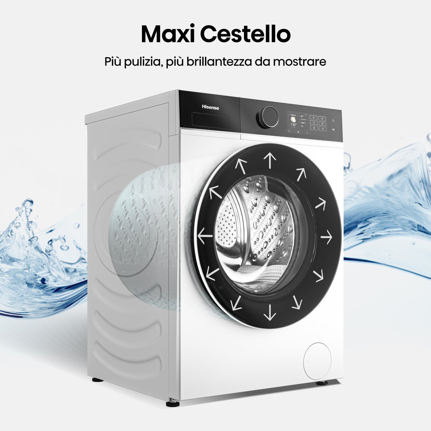 Hisense WF5I8043BWF lavatrice Caricamento frontale 8 kg 1400 Giri/min Bianco Venduto come Grado A 6901101832481