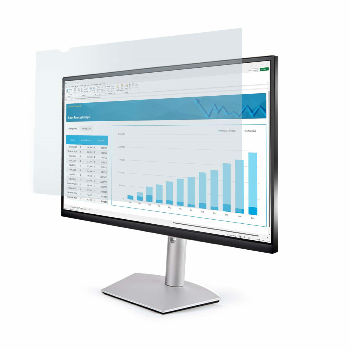 StarTech.com Filtro anti luce blu da 24pollici filtro per schermo anti luce blu per monitor da 24 pollici riduce l'affaticamento degli occhi doppia opzione di montaggio conforme a TAA