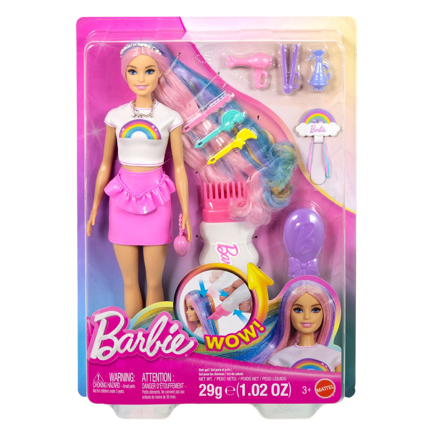Barbie Capelli Arcobaleno, Bambola Alla Moda Con Capelli Extra Lunghi