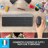 Kit Mouse e Tastiera Logitech MK470 Wireless per Windows Italiano QWERTY Grigio