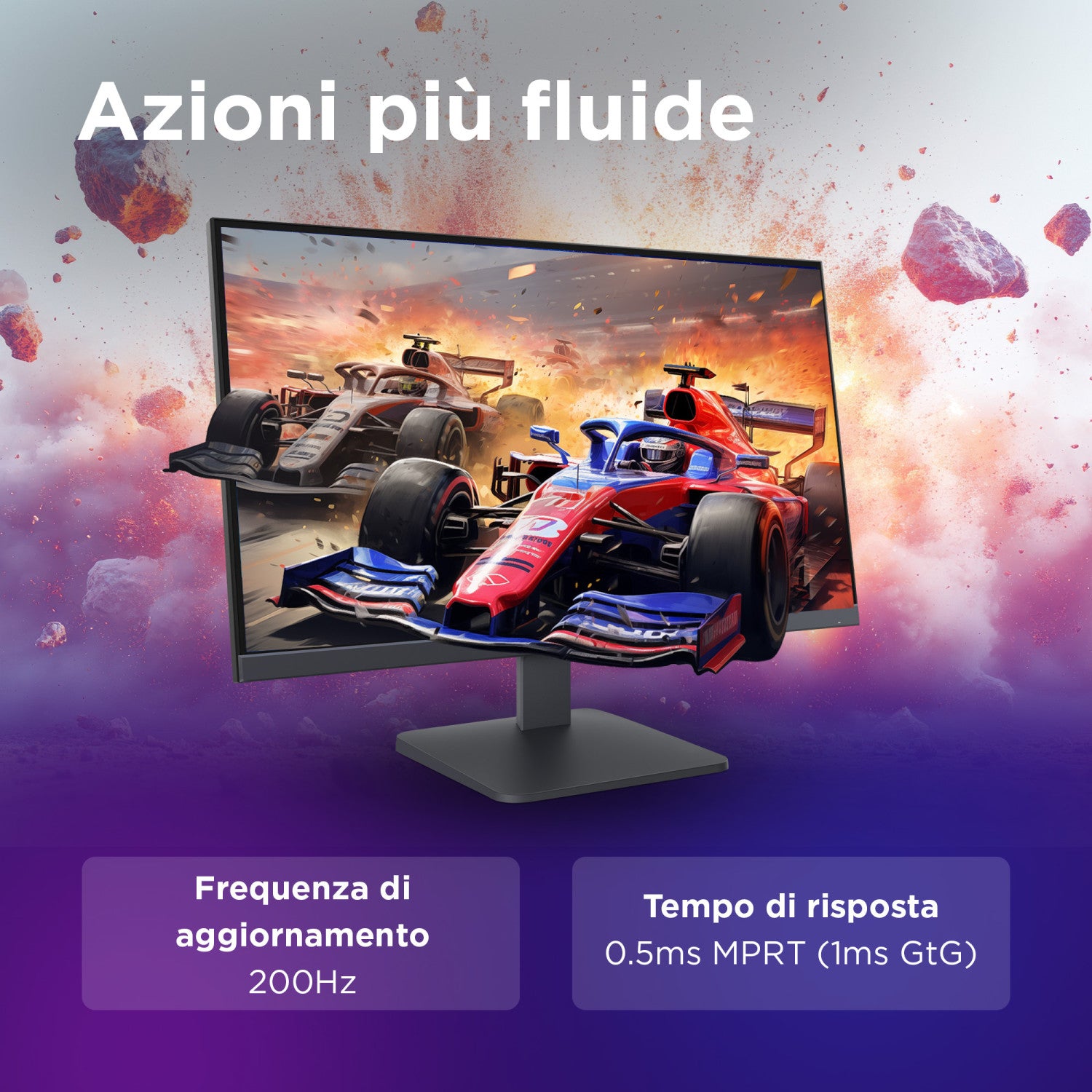 Lenovo LOQ 27-10 - Monitor Gaming 27" IPS Flat FHD 1920x1080 0 200Hz 0.5ms - AMD FreeSync Premium VESA AdaptiveSync 2xHDMI 2.1 1xDP 1.4 - Stand Tilt Cavo DP incluso
