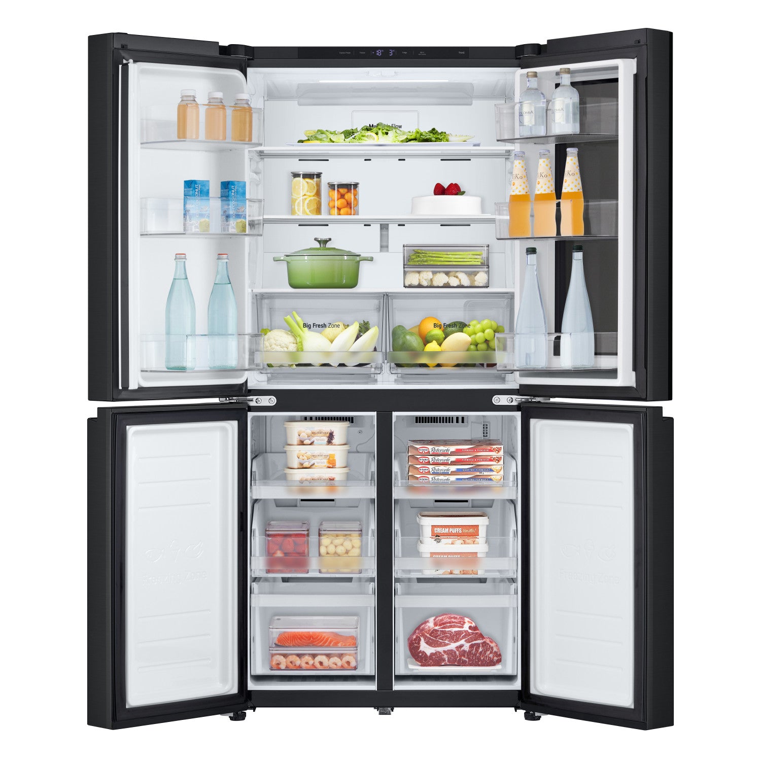 LG InstaView GMV860EPDE Frigorifero Multidoor Slim Classe E 530L WiFi Linear Cooling Essence Matte Black
