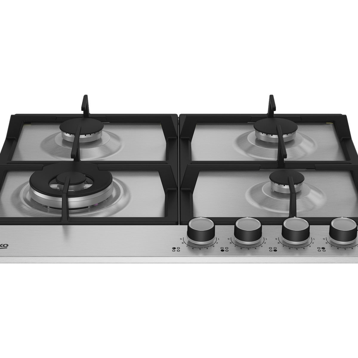 Beko HIAW64226SXE Piano Cottura a Gas 4 Fuochi con Wok 60 cm Acciaio Inox da Incasso