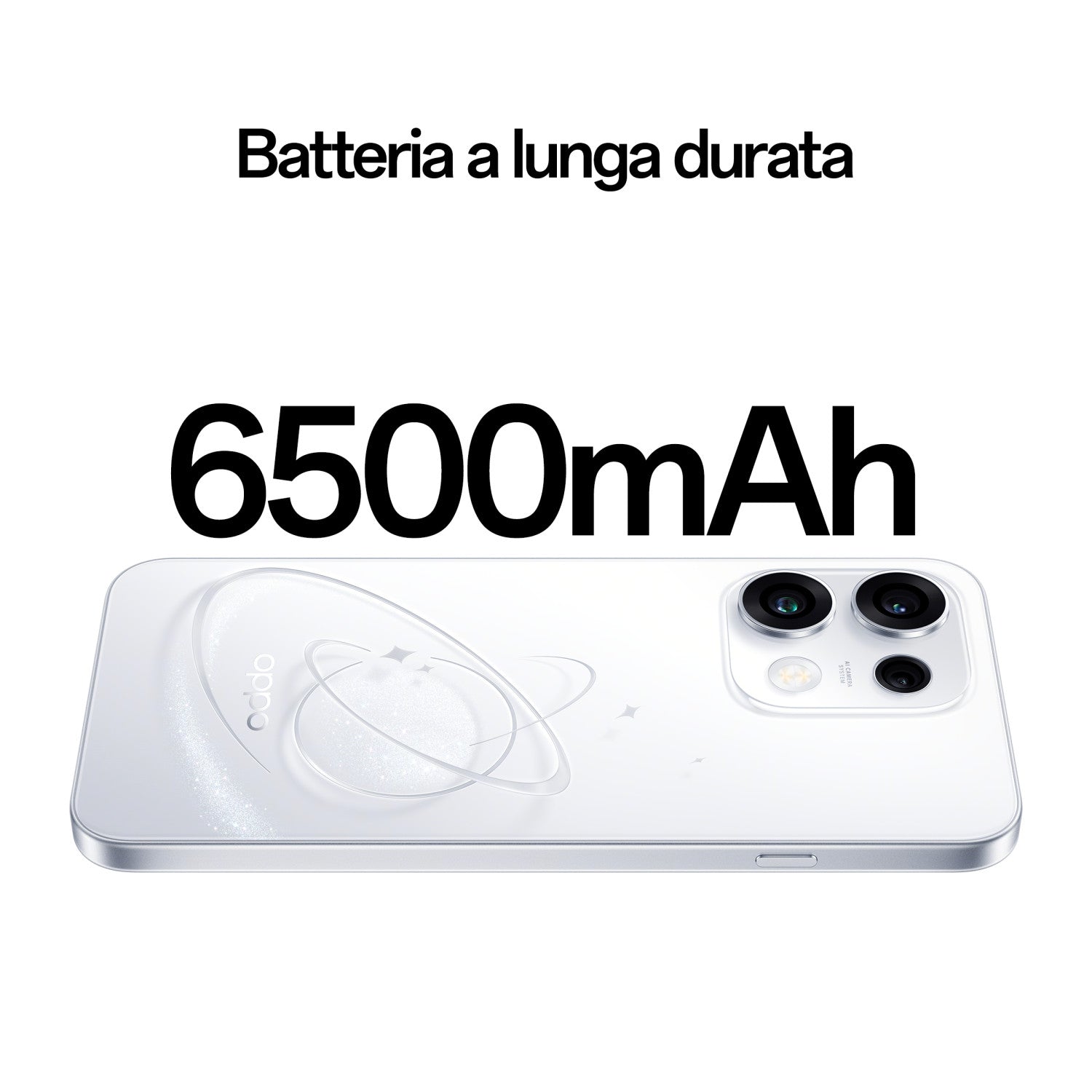OPPO Reno15 FS 5G AI Smartphone, Tripla fotocamera 50 8 50MP, Selfie 50MP, Display 6.57 120HZ AMOLED FHD , 6500mAh, RAM 8GB(Esp2GB/4GB/8GB) ROM 512GB Versione Italia , Pop White