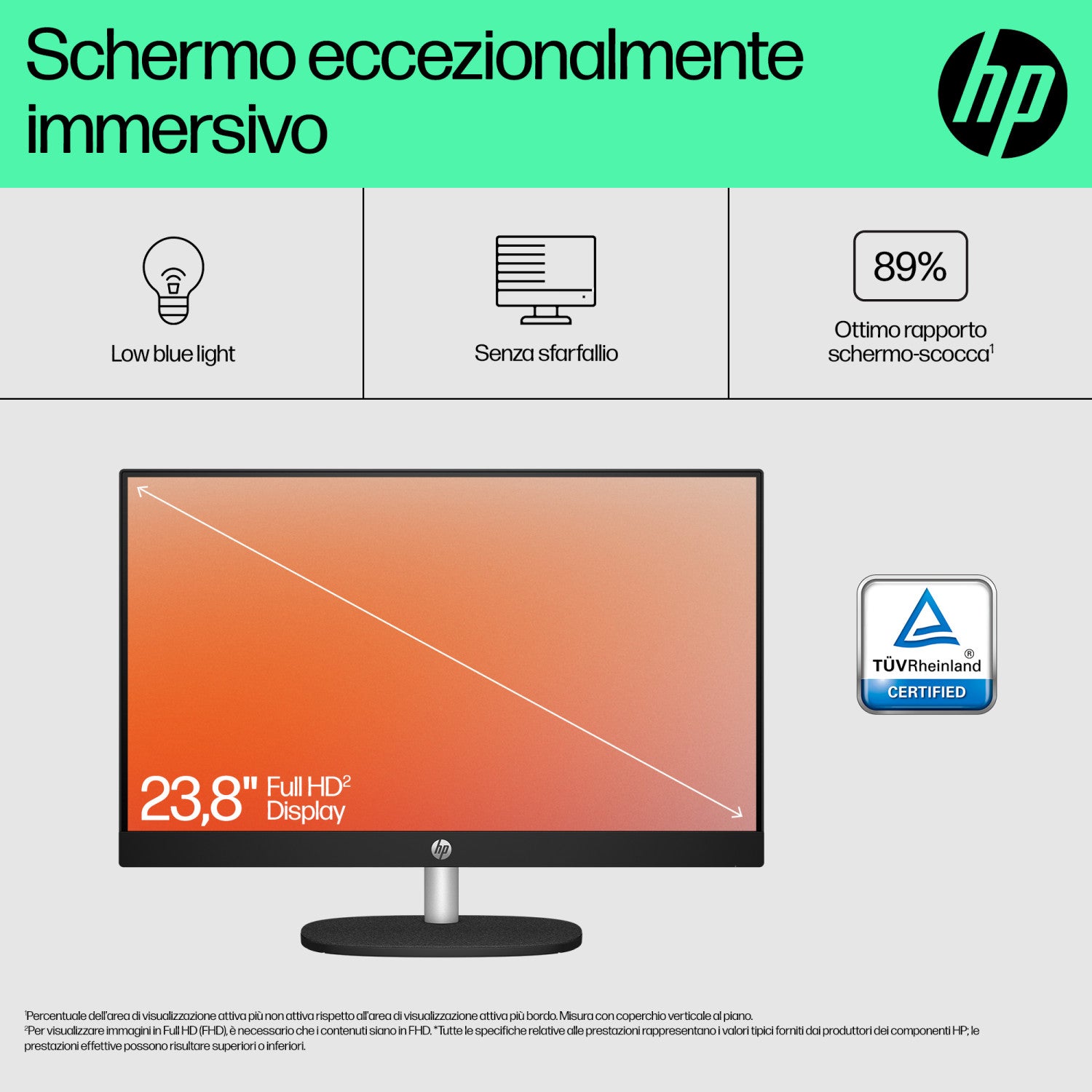 HP All-in-One 24-cr0071nl AMD Ryzen 5 7520U 60,5 cm (23.8") 1920 x 1080 Pixel PC All-in-one 8 GB LPDDR5-SDRAM 512 GB SSD Windows 11 Home Wi-Fi 6 (802.11ax) Bianco