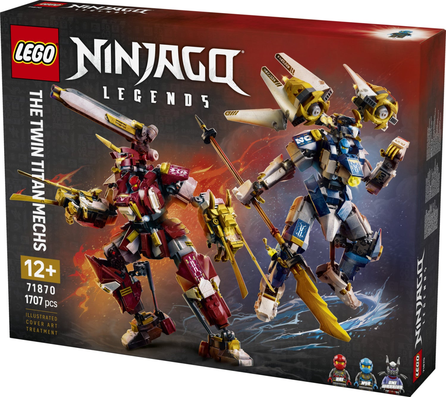 LEGO Ninjago 71870 Mech Titanici Gemelli, Set da Costruzione con 2 Action Figure e 3 Minifigure, 1707 Pezzi, per 12 Anni