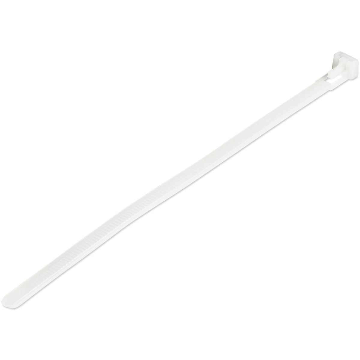 StarTech.com Fascette fermacavo riutilizzabili da 20 cm - 7 mm di larghezza, 50 mm di diametro del fascio e resistenza alla trazione 22 kg, fascette di nylon per interni/esterni, Omologati 94V-2/UL, 100 pezzi - bianco