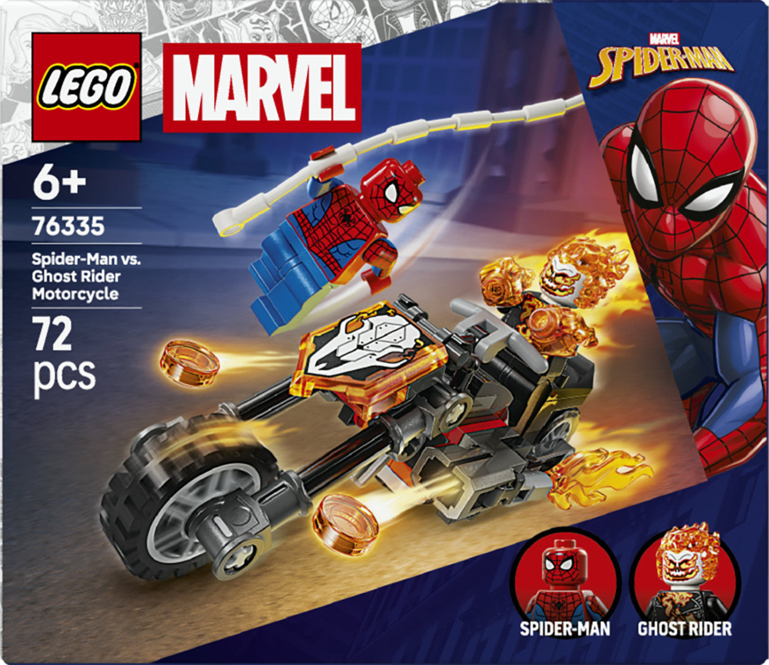 LEGO Marvel Spider-Man vs. Ghost Rider Motorcycle 76335 Bauset 72 Teile ab 6 Jahren