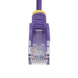 StarTech.com Cavo Ethernet CAT6 Viola da 2,5m; Patch UTP con Plug RJ45 Antigroviglio e Rilievi di Trazione, Cavo Lan Slim in Rame Puro 28AWG, Sottoposto a test Fluke