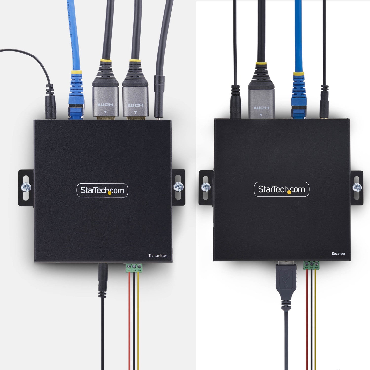 StarTech.com KVM Extender HDMI su Rete IP, Kit Trasmettitore e Ricevitore HDMI 4K 60Hz e USB su Ethernet/Cat6, AVoIP, non Richiede Driver, Kit di Montaggio incluso