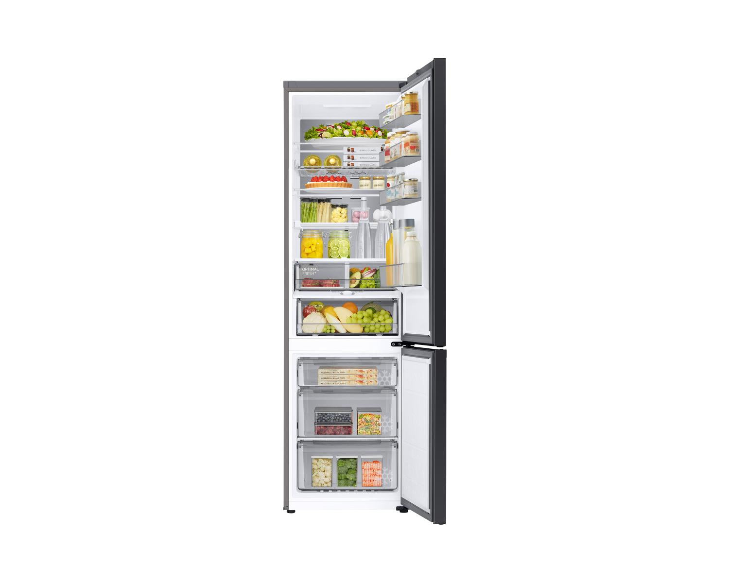 Samsung RB38A7B6BB1 frigorifero Combinato BESPOKE Libera installazione con congelatoreE 2m 390 L con rivestimento in acciaio inox Classe B
