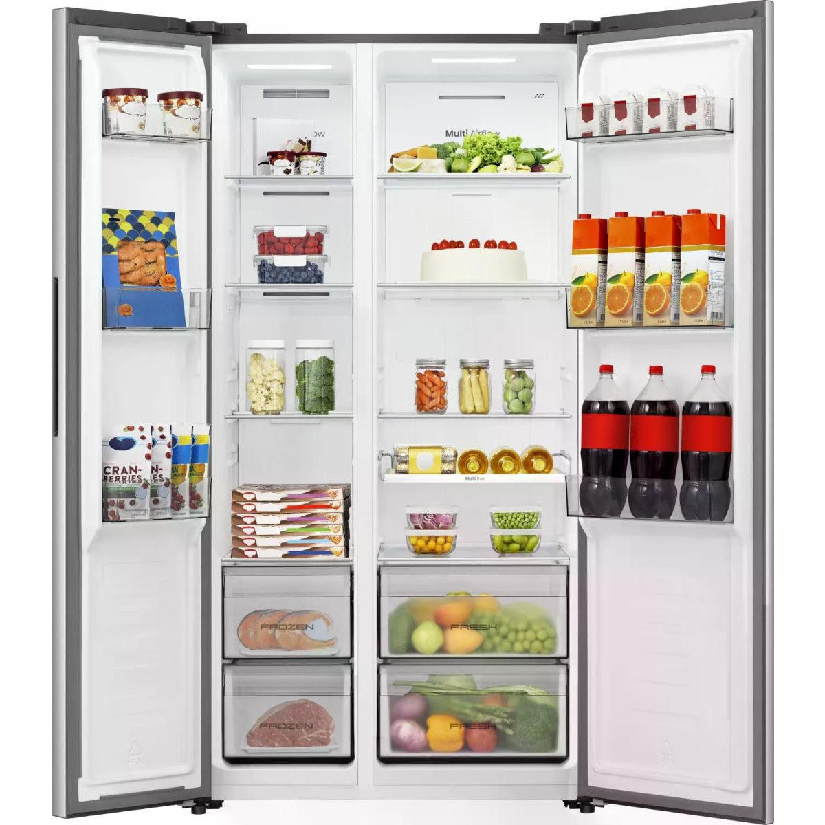 Hisense RS3P558NEIE frigorifero side-by-side Libera installazione 544 L Grigio, Acciaio inox