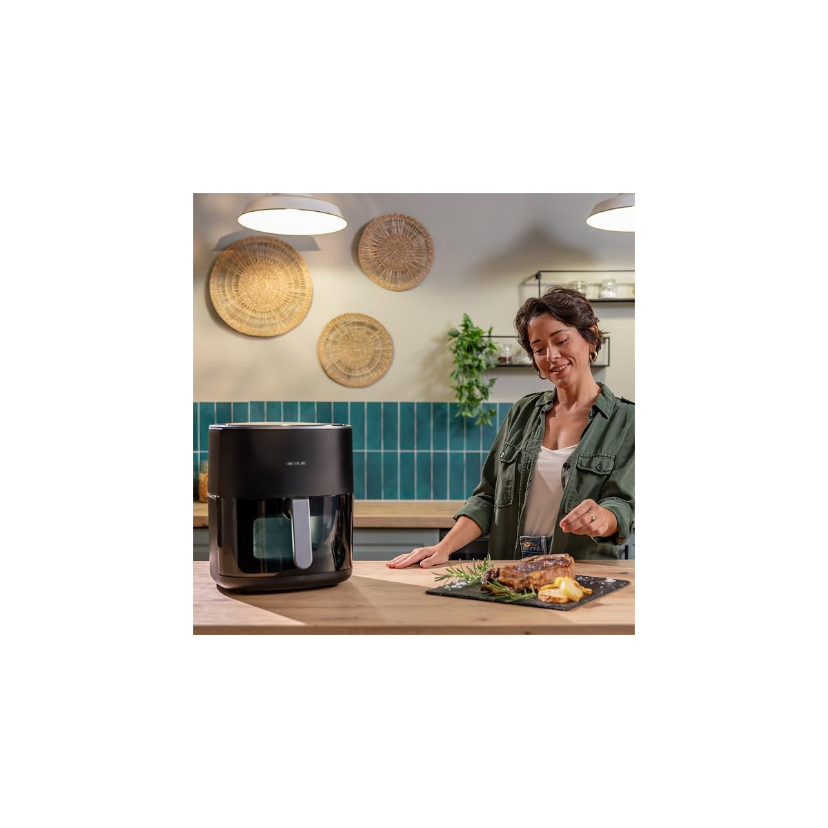 Cecotec Cecofry Grill Duoheat 6500 Friggitrice ad aria calda Singolo 6,5 L Indipendente 2200 W Nero