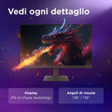 Lenovo LOQ 27-10 - Monitor Gaming 27" IPS Flat FHD 1920x1080 0 200Hz 0.5ms - AMD FreeSync Premium VESA AdaptiveSync 2xHDMI 2.1 1xDP 1.4 - Stand Tilt Cavo DP incluso