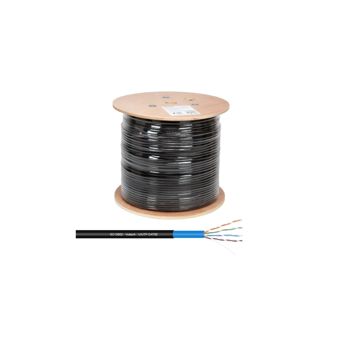 Vultech Matassa LAN CAT 5E UTP 24AWG PE LSZH per esterno 100 metri colore nero