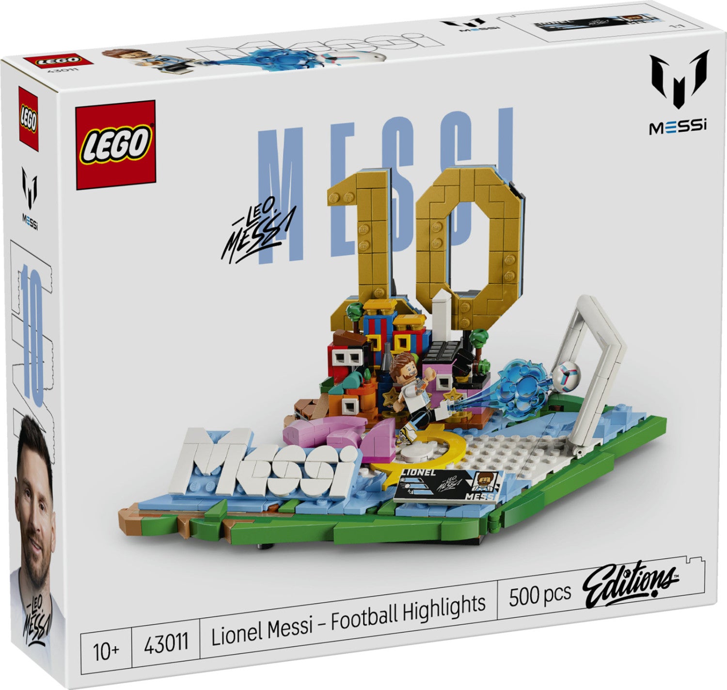 Lego Editions 43011 Lionel Messi Highlights Calcistici, Giocattolo 3D Da Esposizione, Minifigure Da Collezione, Regalo 10