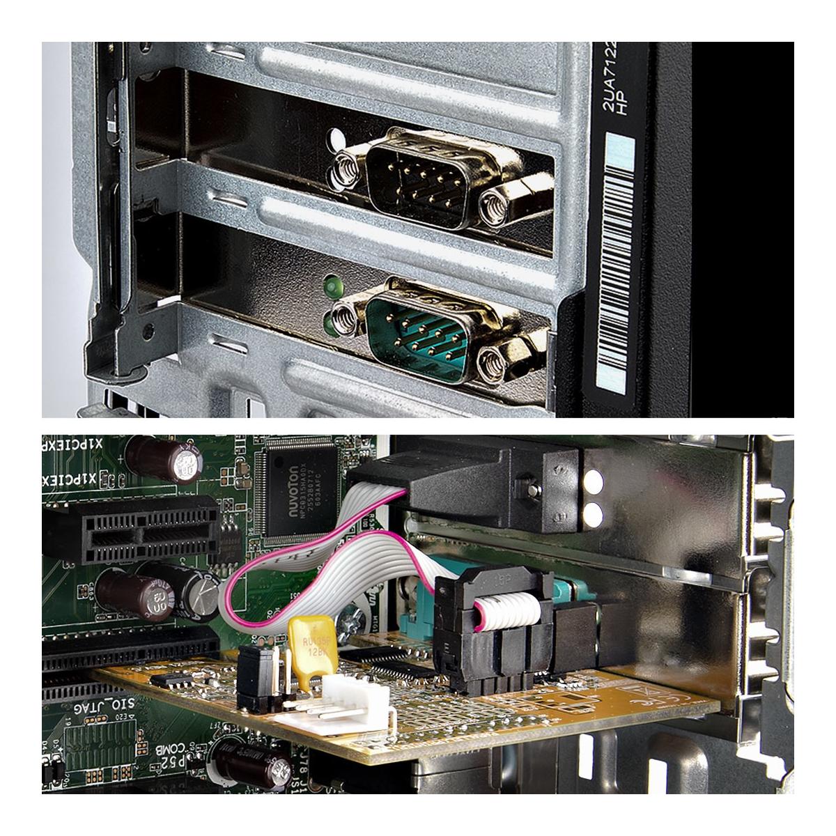 StarTech.com Scheda seriale PCI Express a due porte - Scheda di interfaccia seriale da PCIe a 2x RS232 (DB9)- Scheda PCIe con staffe standard o a basso profilo - 16C1050 UART - Ritenzione COM - Windows e Linux