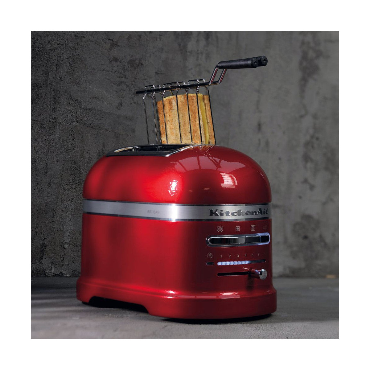 KitchenAid 5KMT2204EER 7 2 fetta/e 1250 W Rosso, Acciaio inox