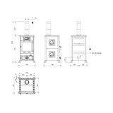 La Nordica Stufa A Legna Rossella R1.16 Ceramica Liberty Bordeaux 9 Kw