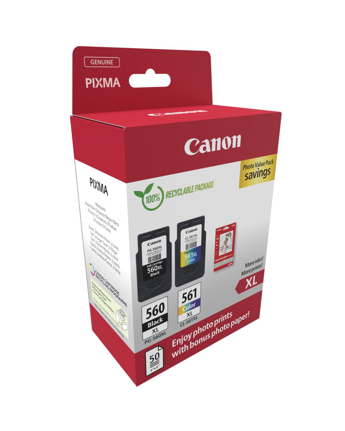 Canon 3712C008 Cartuccia d'Inchiostro 2 pz Originale Resa Elevata XL Nero Ciano Magenta Giallo
