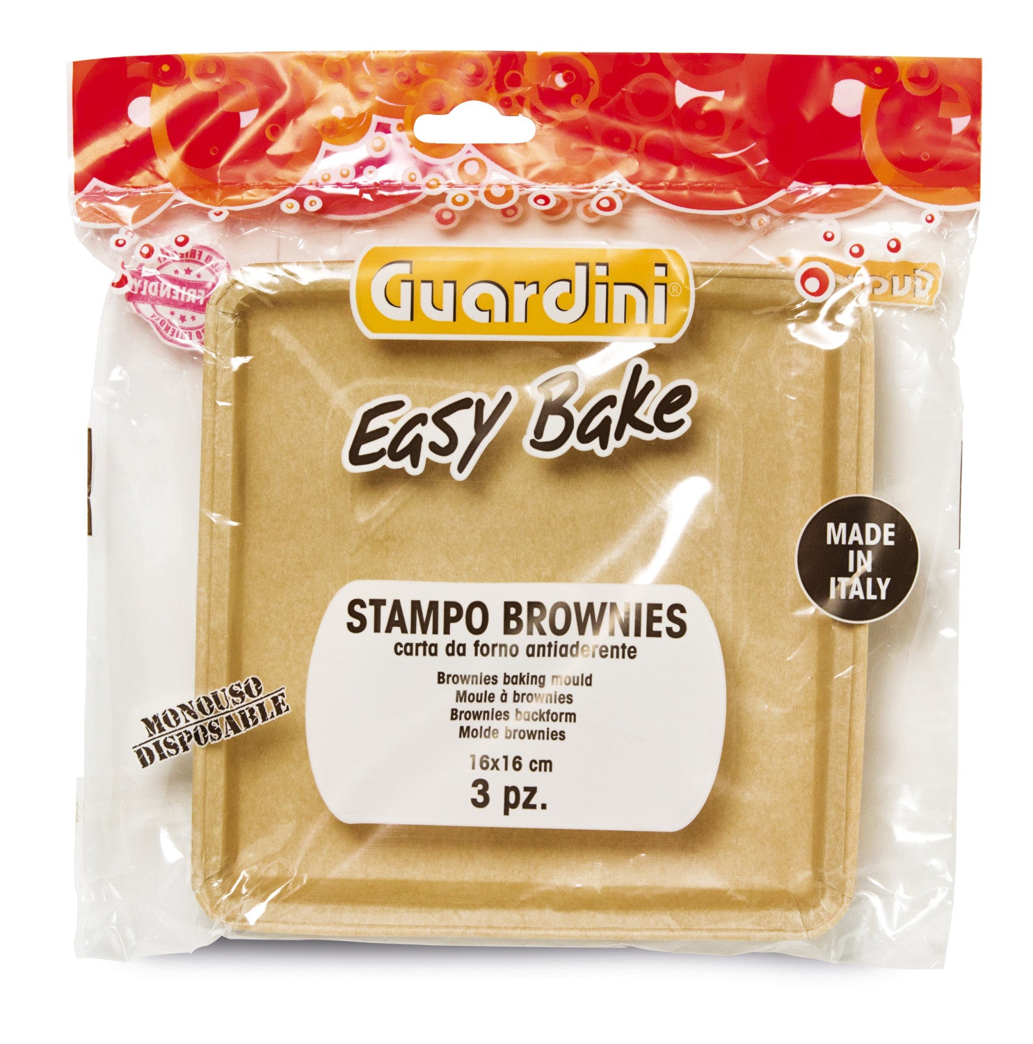 Guardini Stampo brownies 16 x 16 x 2.5 cm 3 pz