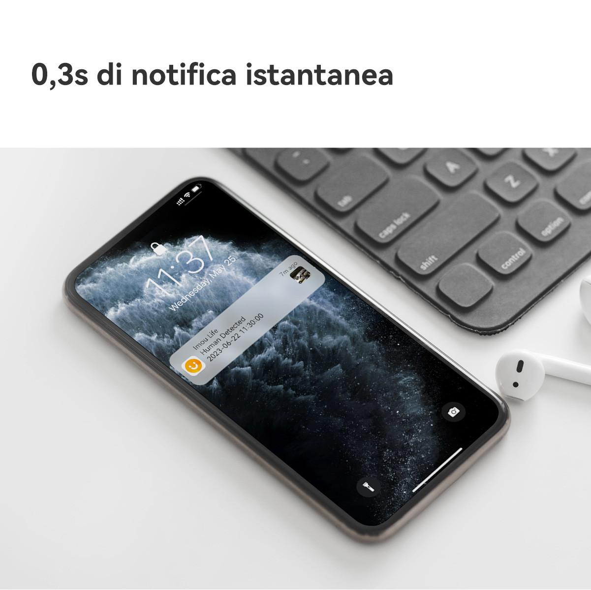 Imou Cell GO KIT 2K (3MP) Telecamera Wi-Fi Esterno/Interno Batteria Senza Fili, Rilevamento PIR/Umano, Visione Notturna a Colori, Audio Bidirezionale con Voce Personalizzata, IP65, Include Pannello solare e cavo prolunga