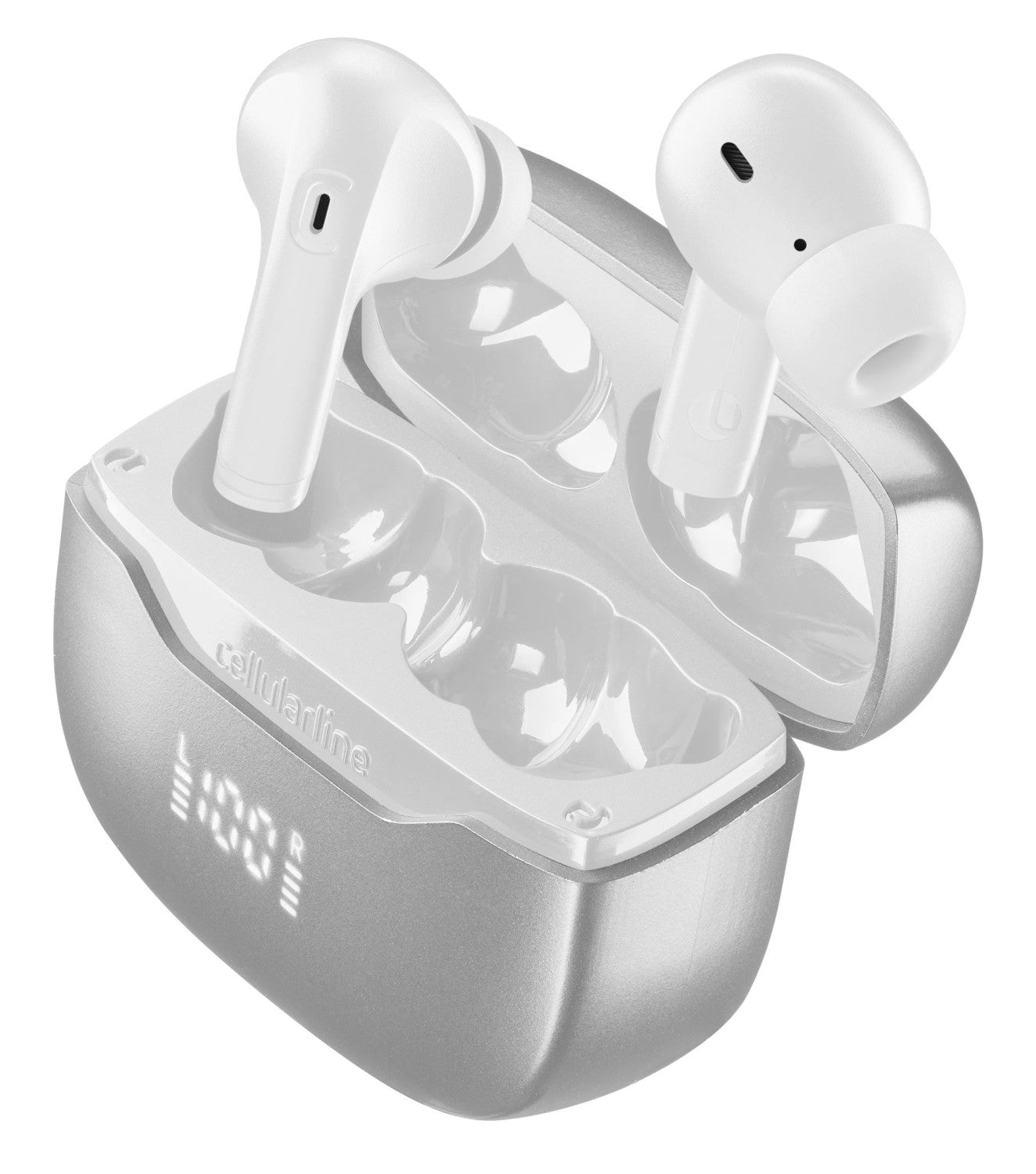 Cellularline Key Pro Auricolari Bluetooth con custodia di ricarica, display LED e funzione ENC