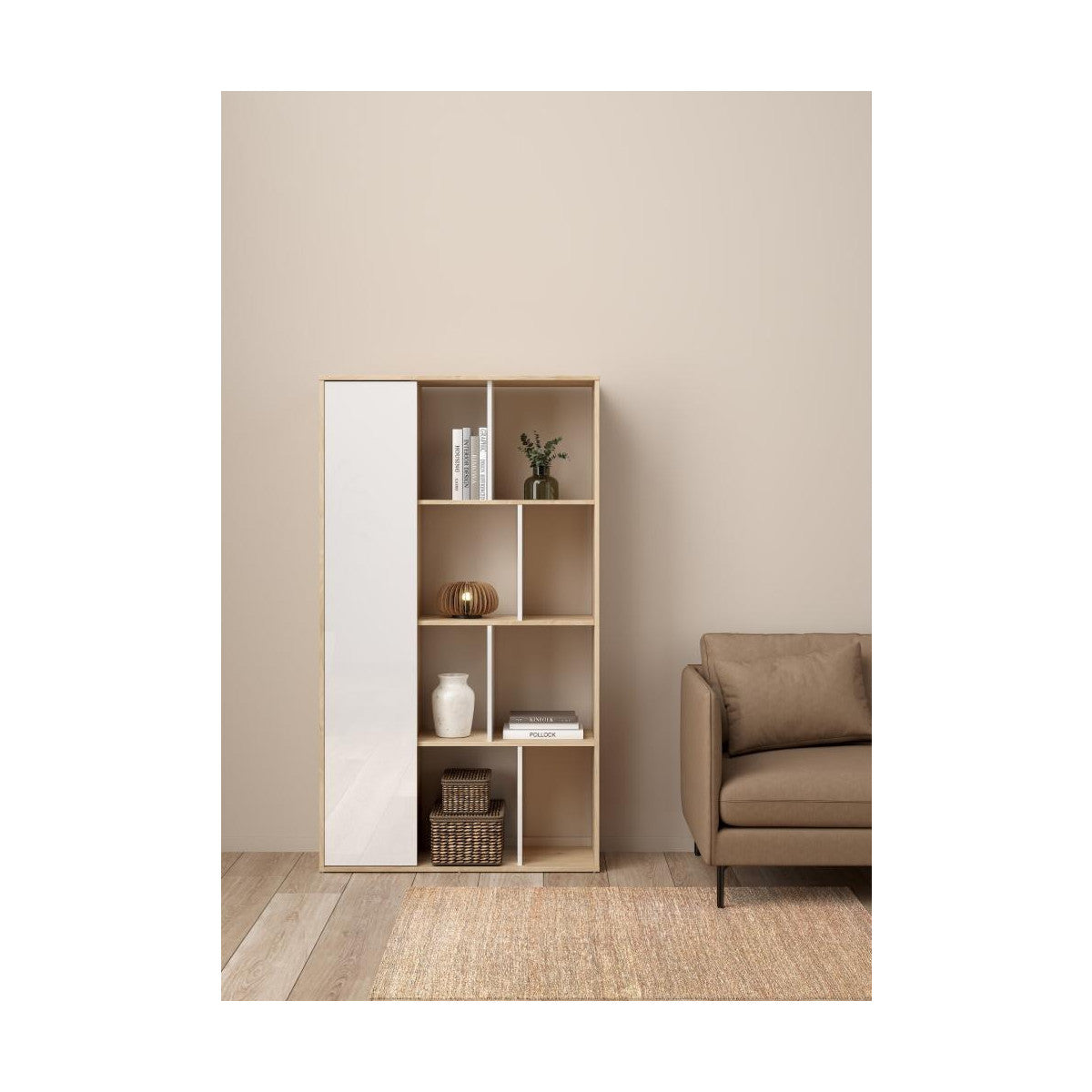 Tvilum 71739hluu Libreria Jackson Hickory / Bianco lucido
